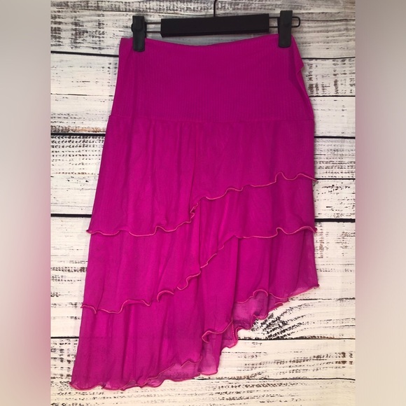 🌺Vibrant Hot Pink Layered Swim Coverup S/M 🌺 - Picture 6 of 11